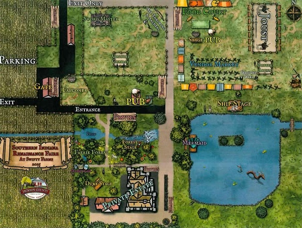 Southern Indiana Renaissance Faire Map